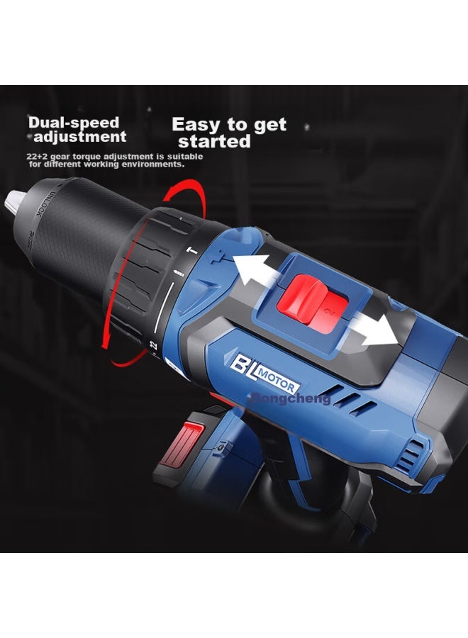 DONG Cheng Dongcheng 20v Brushless Impact Drill, Household Electric Drill, Tool Box, Power Tool Set, Dcjz05-13t - Image 2