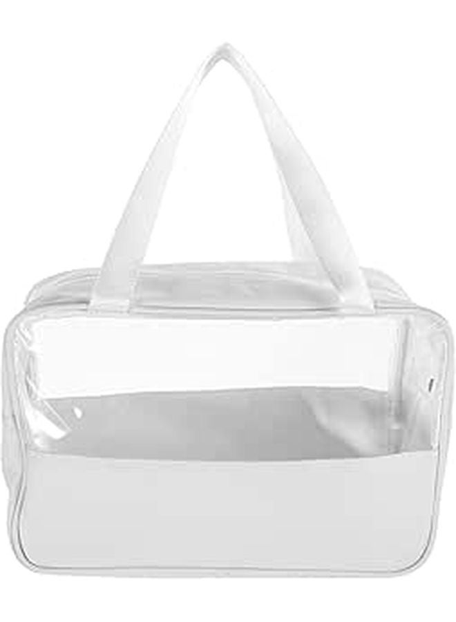 Large Capacity Waterproof Hanging Toiletry Bag Travel Cosmetic Organizer Pouch White - Image 1