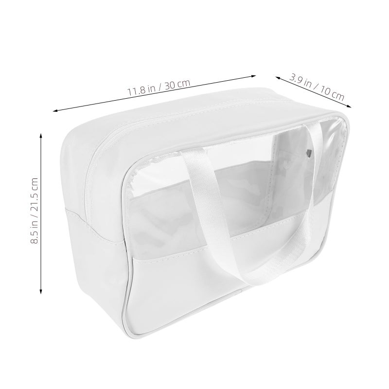 Large Capacity Waterproof Hanging Toiletry Bag Travel Cosmetic Organizer Pouch White - Image 3