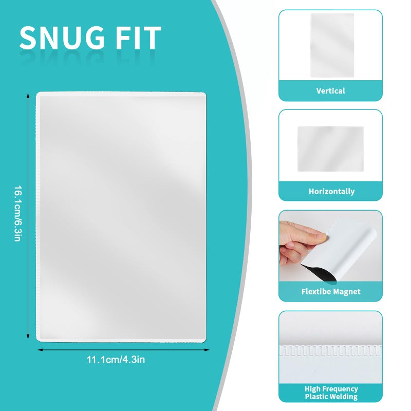 Sloworld Magnetic Picture Frame  50 Pack Magnetic Photo Frames for Refrigerator 4""x6"" Magnetic Frame Reusable  Refrigerator Magnets Picture Frames for Locker/ Whiteboard/ Office Cabinet/ Fridge (White 50 Pack) - Image 5