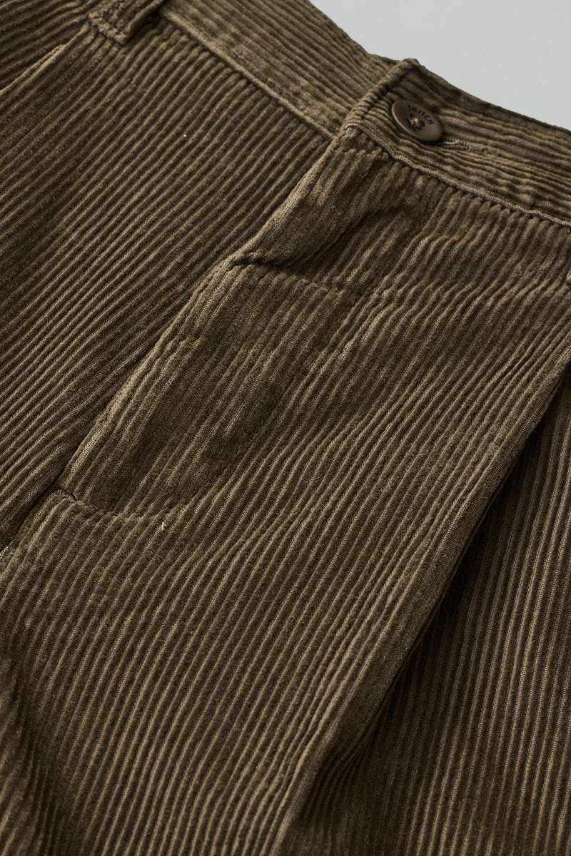 SNITCH Baggy Fit Pleated Corduroy Pants
