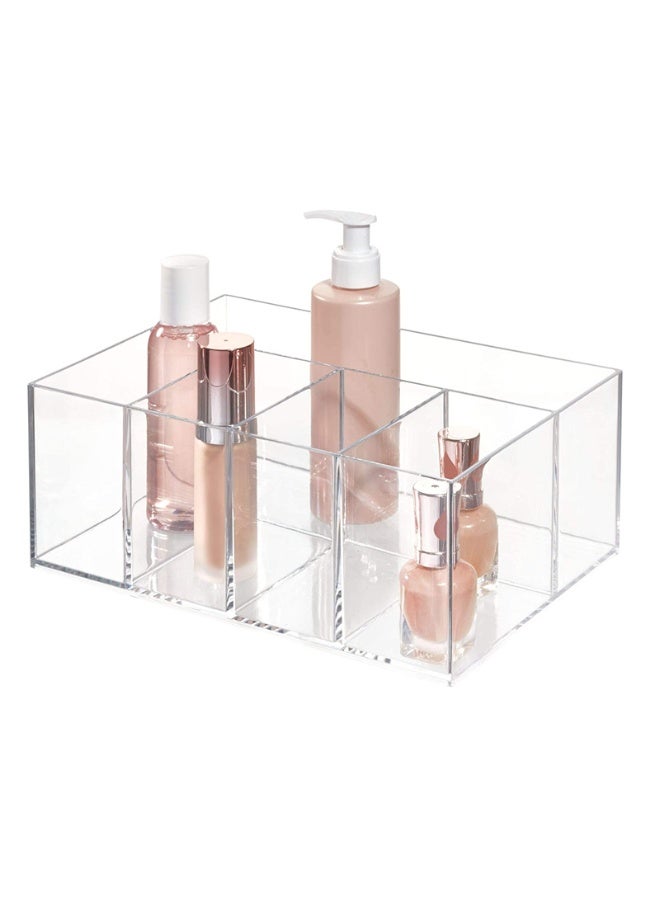 Custom Clear Acrylic Divided Makeup Palette and Cosmetic Organizer for Bathroom Countertop Vanity 5 Compartment Acrylic case - Image 2