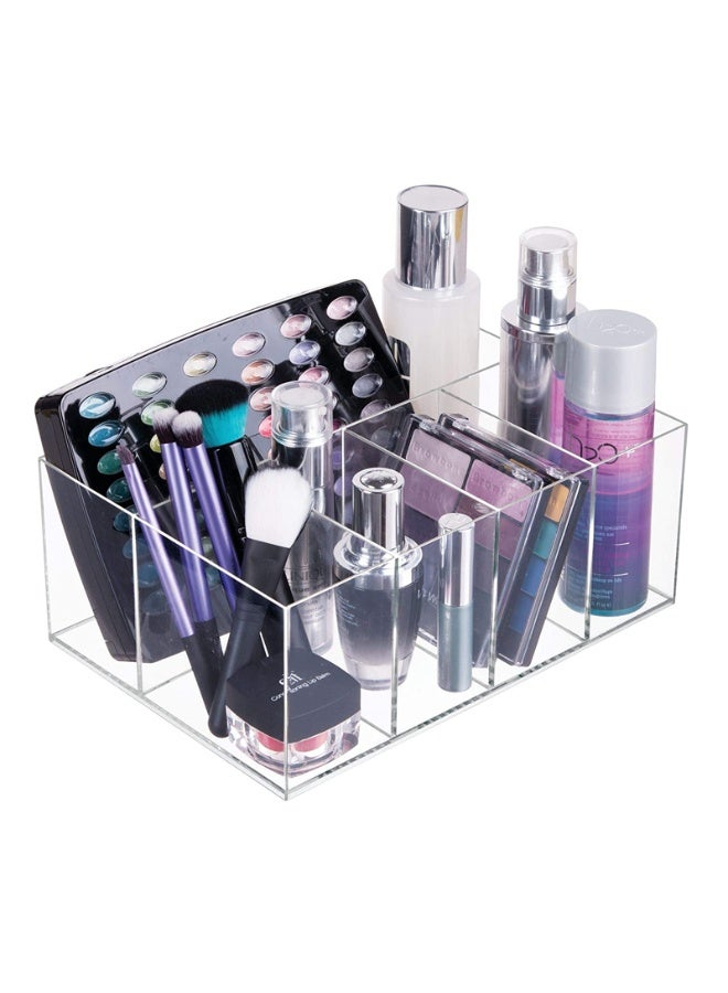 Custom Clear Acrylic Divided Makeup Palette and Cosmetic Organizer for Bathroom Countertop Vanity 5 Compartment Acrylic case - Image 4