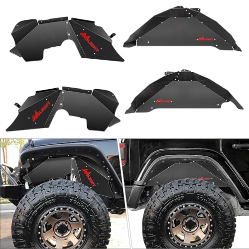 Nilight Front & Rear Inner Fender Liners Wheel Cover Fit for 2007-2018 Wrangler JK JKU 4WD (4-Door/2-Door) Unlimited Bolt-on Style Fender Flares Splash Guards - Image 1