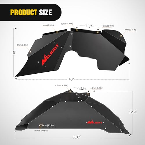 Nilight Front & Rear Inner Fender Liners Wheel Cover Fit for 2007-2018 Wrangler JK JKU 4WD (4-Door/2-Door) Unlimited Bolt-on Style Fender Flares Splash Guards - Image 2