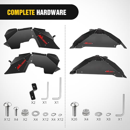 Nilight Front & Rear Inner Fender Liners Wheel Cover Fit for 2007-2018 Wrangler JK JKU 4WD (4-Door/2-Door) Unlimited Bolt-on Style Fender Flares Splash Guards - Image 3