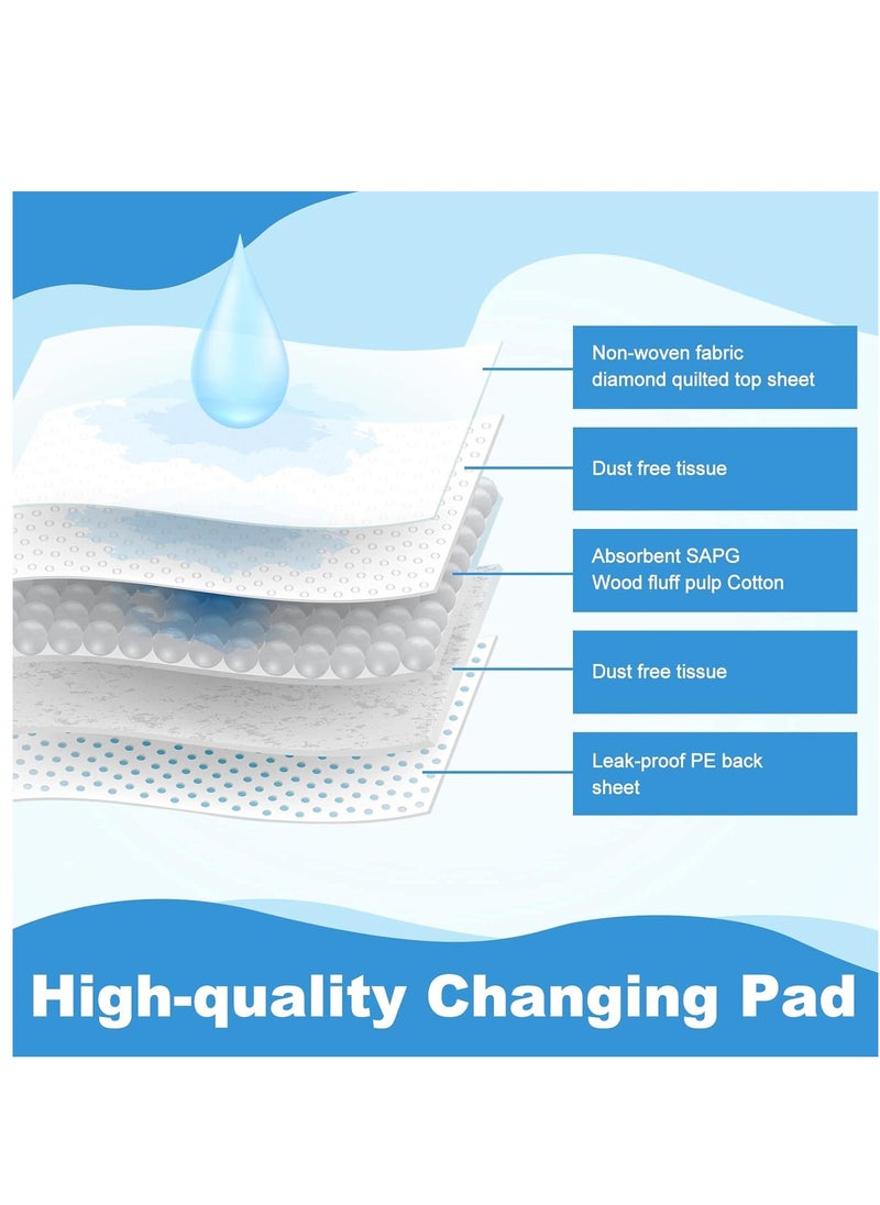 Baby Disposable Changing Pad, 50/100/150 Pack Soft Waterproof Mat, Portable Diaper Changing Table & Mat, Leak-Proof Breathable Underpads Mattress Play Pad Sheet Protector