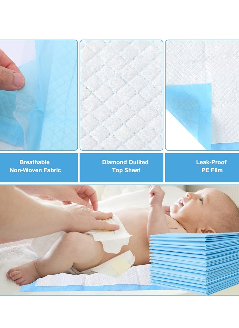 Baby Disposable Changing Pad, 50/100/150 Pack Soft Waterproof Mat, Portable Diaper Changing Table & Mat, Leak-Proof Breathable Underpads Mattress Play Pad Sheet Protector