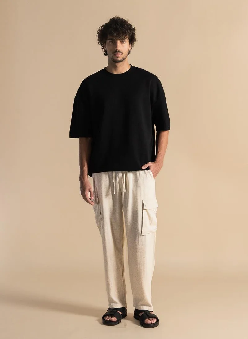 SHAPES COMFORT LINEN CARGO TROUSERS