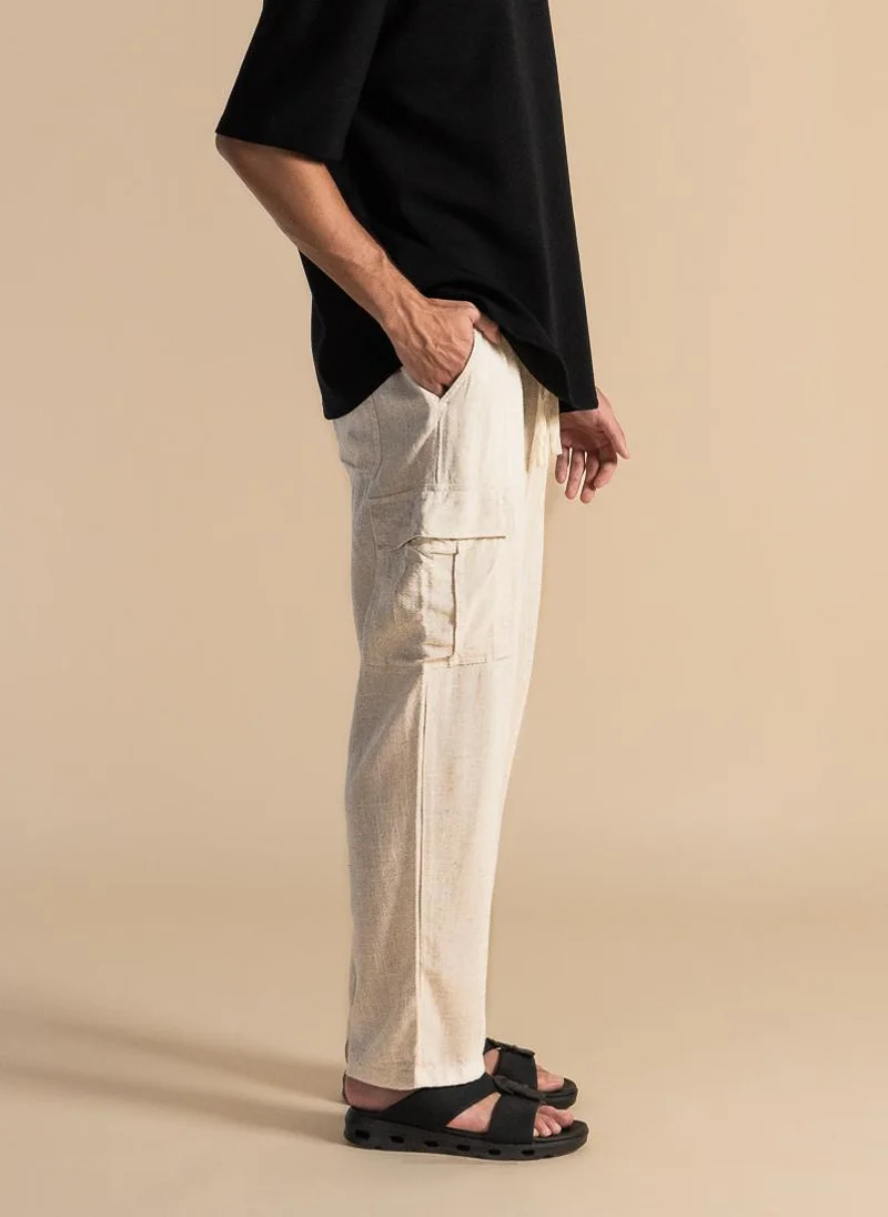 SHAPES COMFORT LINEN CARGO TROUSERS