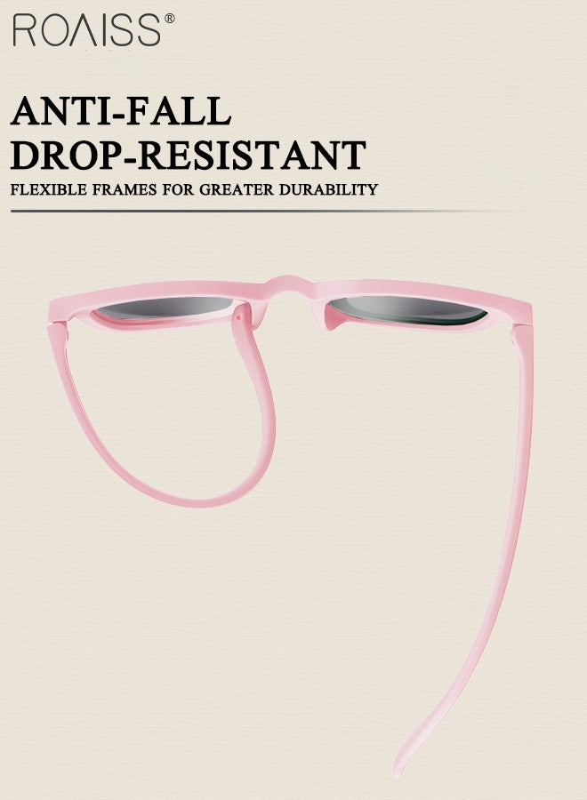 roaiss Round Polarized Sunglasses for Babies, UV400 Protection Cute Beach Holiday Sun Glasses with Lightweight Flexible TPEE Frame and Elastic Strap for Boys Girls Age 0-3, Pink - Image 5