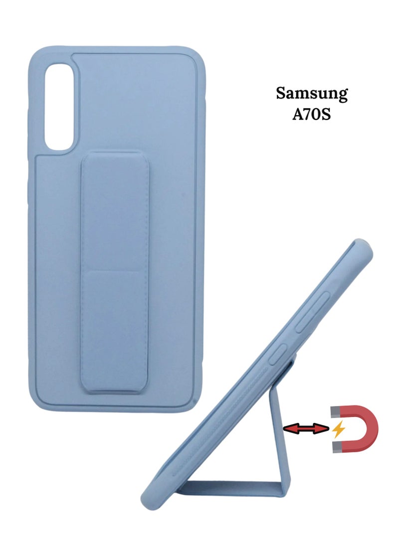 بورتوني جراب Galaxy A70s مغطى بالكامل بحامل قبضة الإصبع القابل للتعديل + جراب واقٍ مقاوم للصدمات ومضاد للخدش لهاتف Samsung Galaxy A70s  - Image 1