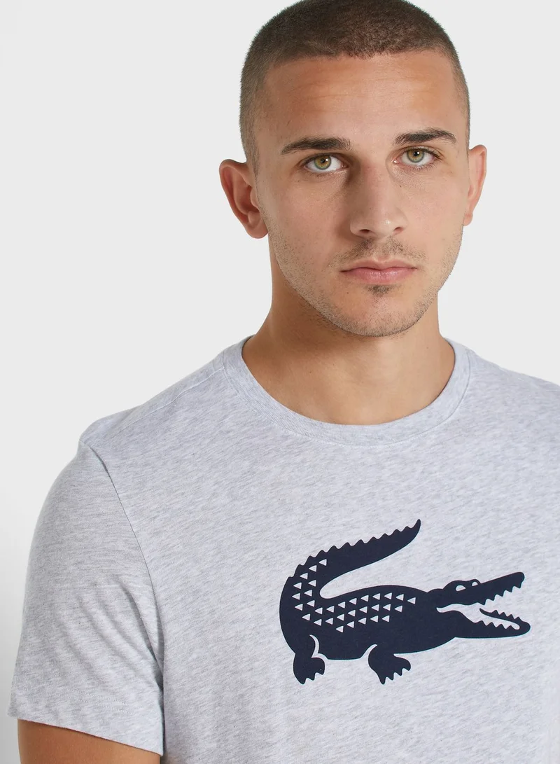 LACOSTE Oversized Crocodile Crew Neck T-Shirt