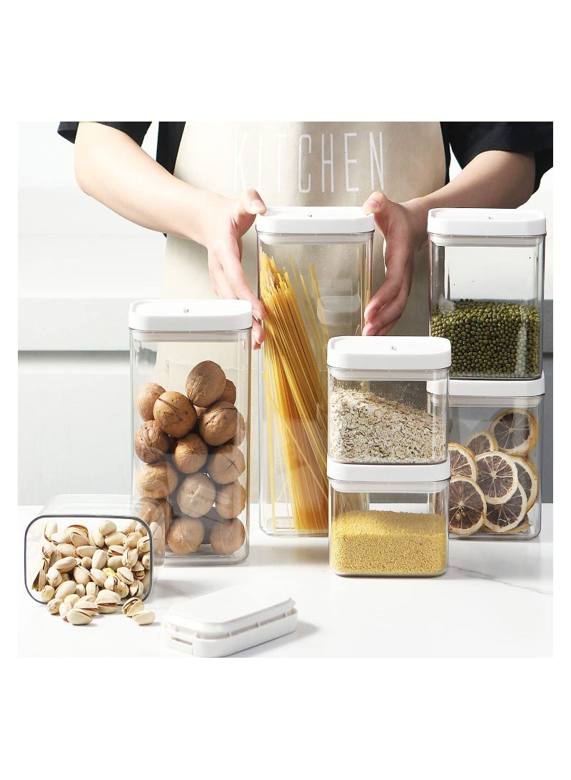 GGEROU Airtight Food Storage Containers Set with Lock Lids, Set of 6, Pantry Organization Plastic Storage Jar Storage Tank for Cereal,Coffee,Sugar - Image 2