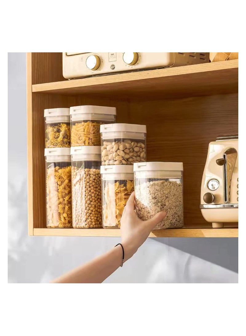 GGEROU Airtight Food Storage Containers Set with Lock Lids, Set of 6, Pantry Organization Plastic Storage Jar Storage Tank for Cereal,Coffee,Sugar - Image 3