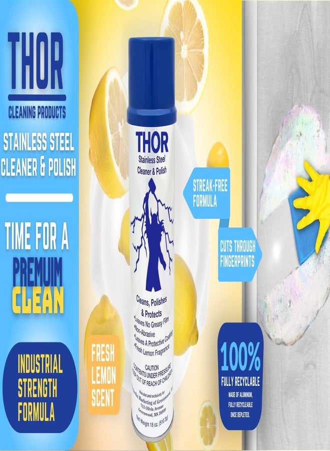 THOR 18 Oz. Thor Stainless Steel Cleaner & Polish (1 Can): Clean and Polish Stainless Steel Appliances Including Brass, Copper, Aluminum, Formica and Porcelain Surfaces - Image 4