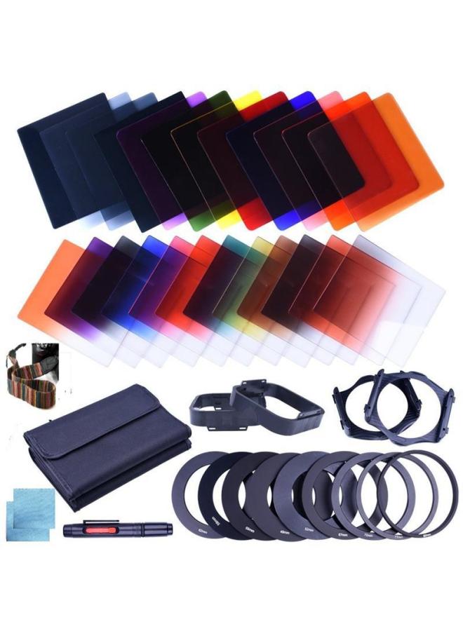 Square Insert Mirror Set 24 Color Suit ND Full Color Mirror Set Square Gradient Mirror 42 Pieces Filter Suit-Color:9 Rings + 2 Brackets + 1 Frame  - Image 2