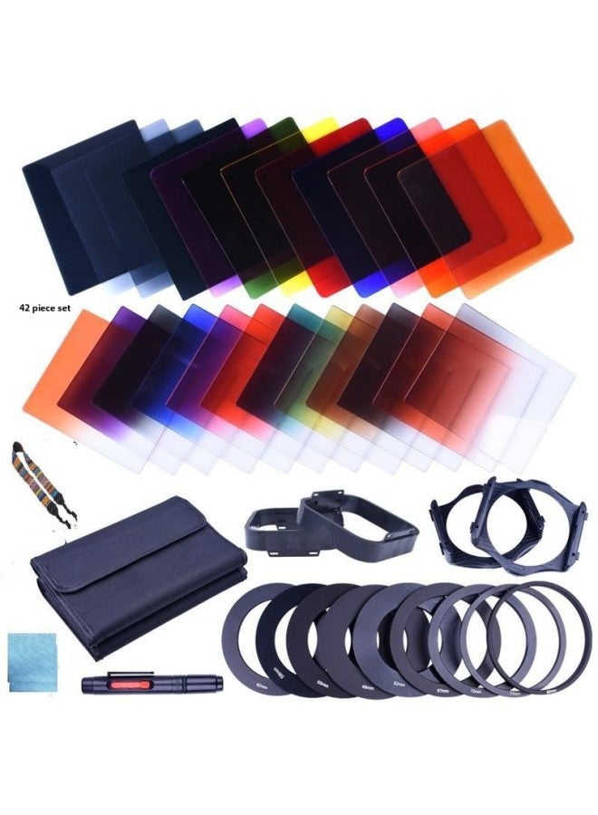 Square Insert Mirror Set 24 Color Suit ND Full Color Mirror Set Square Gradient Mirror 42 Pieces Filter Suit-Color:9 Rings + 2 Brackets + 1 Frame  - Image 1