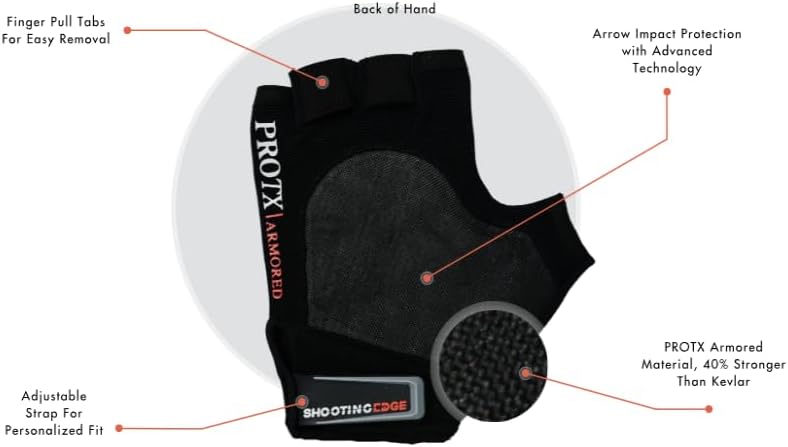 ShootingEdge ProTX | Kevlar Armored Hand Guard | Black | Left Bow Hand - Image 3