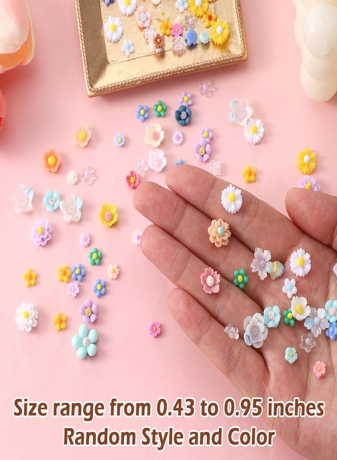 Sibba Mini Resin Flowers for Crafts - 120 Pcs Resin Flower Slime Charms Bulk, Miniature Dollhouse Fairy Garden Accessories for Adults DIY Micro Landscaping, Nail Art, Phone Case - Image 2