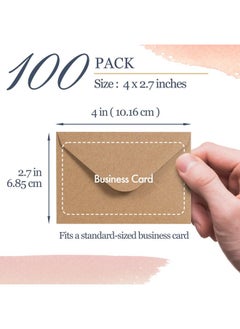 MATICAN Gift Card Envelopes - 100-Count Mini Envelopes, Kraft Paper Business Card Envelopes, Bulk Tiny Envelope Pockets For Small Note Cards, Brown, 4 X 2.7 Inches  - Image 4