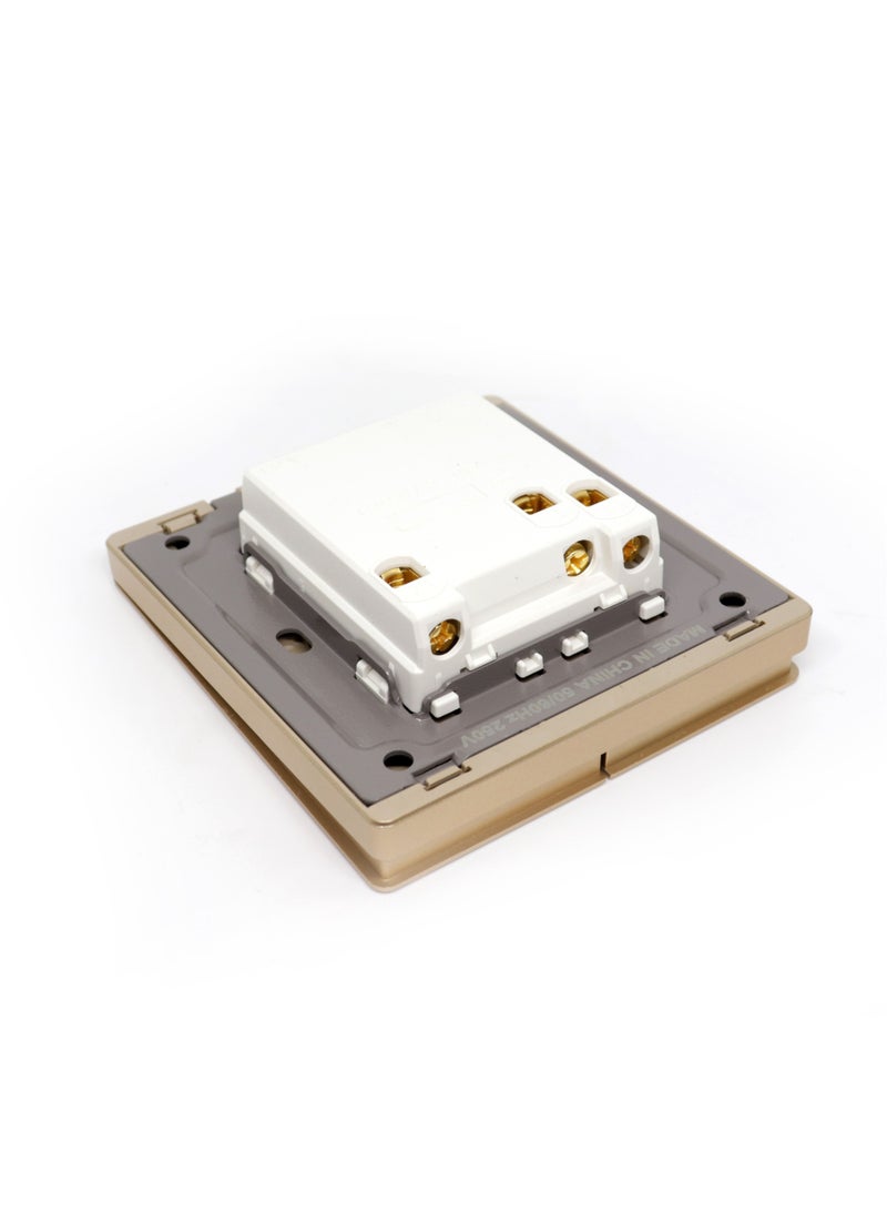 Happy Light Electric wall switch, Double button, one line, golden, piano design - Image 4