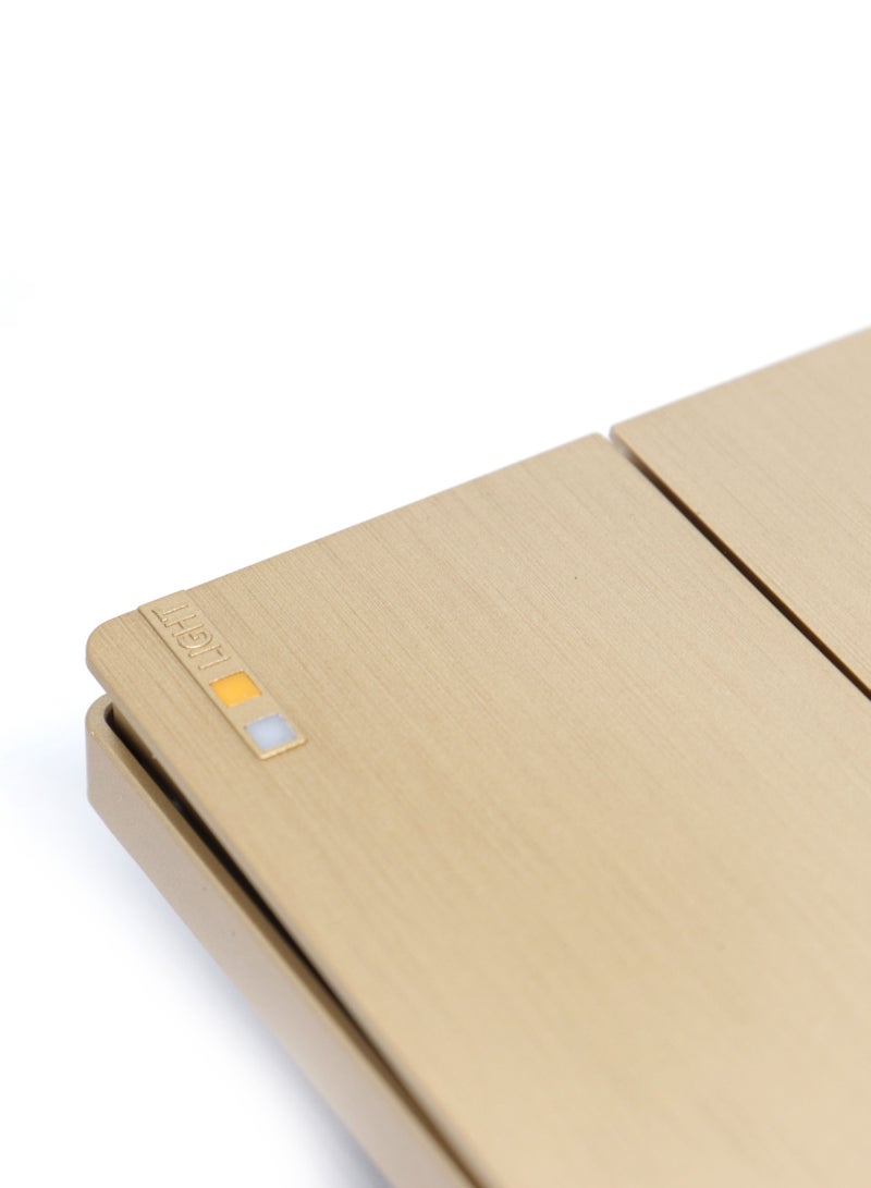 Happy Light Electric wall switch, Double button, one line, golden, piano design - Image 3