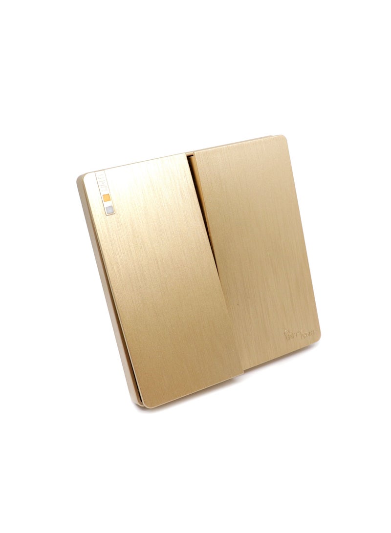 Happy Light Electric wall switch, Double button, one line, golden, piano design - Image 1