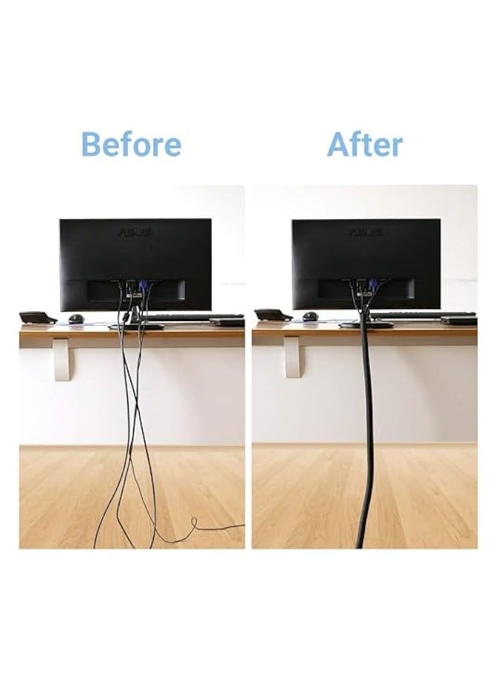 Green Tiger Cable Sleeve 2m*16mm.Strong resilience helo it perfectly wrapfor TV, Computer Cables, Video, Pet Cable Protectors.Self Winding Braided Sleeving-Black Cable Cover-Wire Management Solutions - Image 2