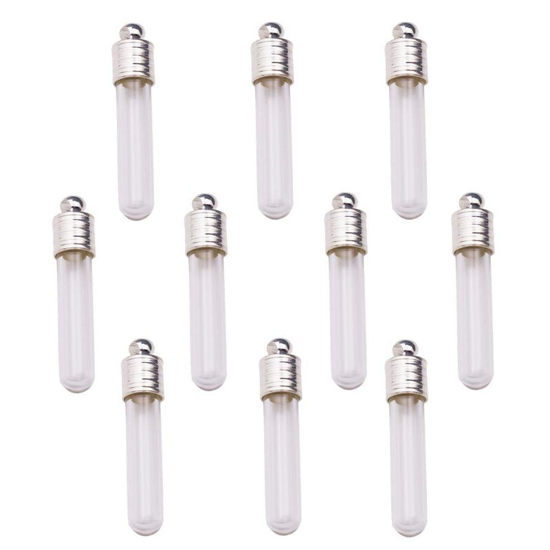 ZenRa 10 pieces name on rice Glass Vial Pendant 6mm neck width glass vial, wish bottle charms glass locket (Tube) - Image 1