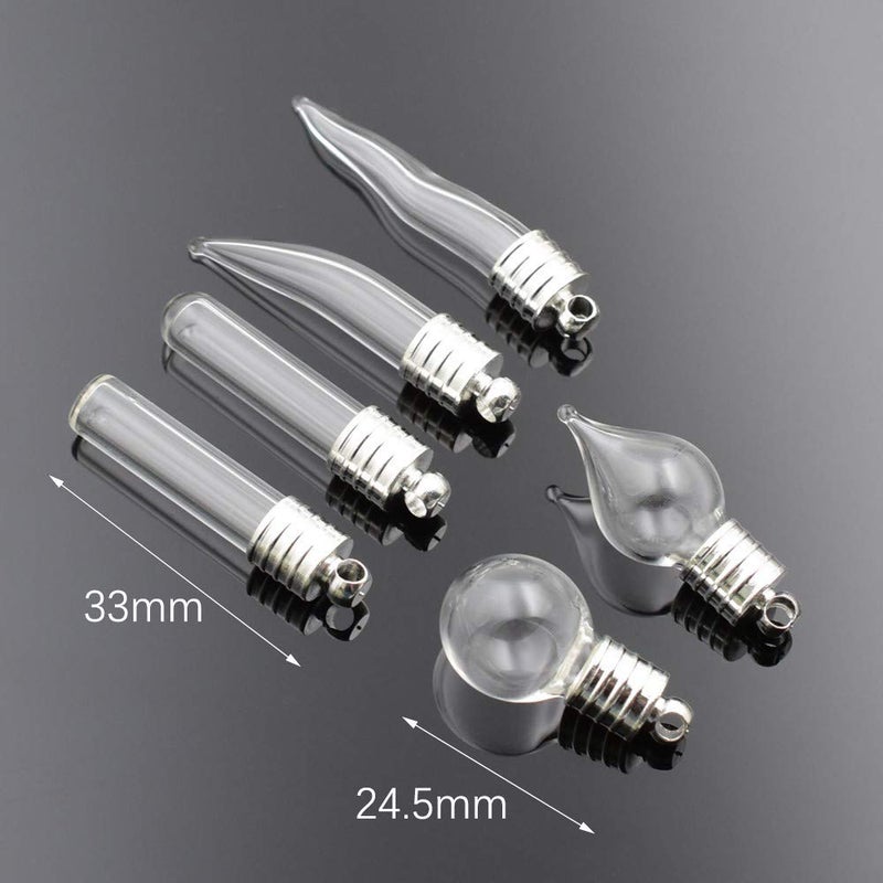 ZenRa 10 pieces name on rice Glass Vial Pendant 6mm neck width glass vial, wish bottle charms glass locket (Tube) - Image 4