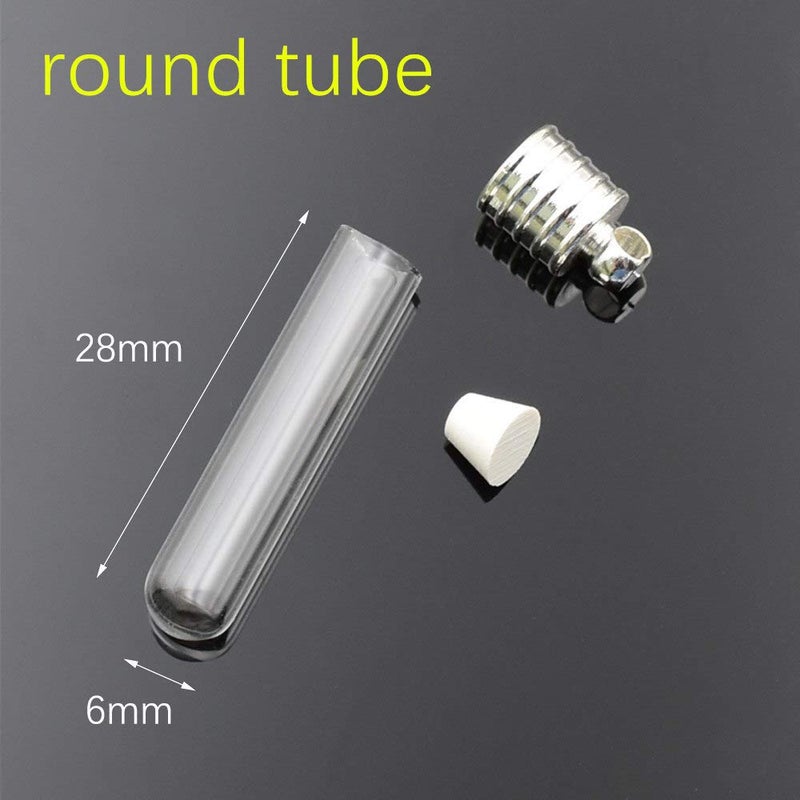 ZenRa 10 pieces name on rice Glass Vial Pendant 6mm neck width glass vial, wish bottle charms glass locket (Tube) - Image 3