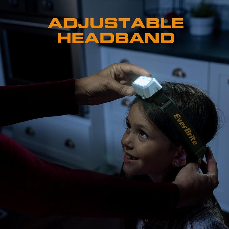 EverBrite LED Headlamp, 4 Lighting Modes, Pivoting Head with Adjustable Headband, IPX4 Water Resistant Perfect for Running, Camping, Hiking, Christmas, and Emergency, 3 AAA Battery Powered(2 Pack) - Image 3