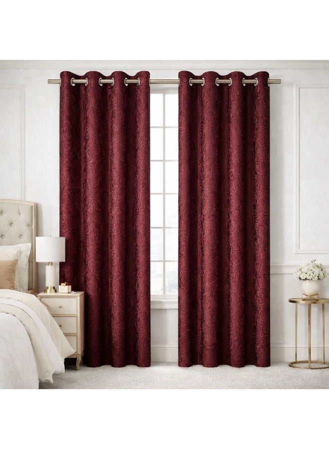 Bliss Casa Indigo Plus Window Curtains 2 Pack 240 x 140 cm – Heavy Fabric Solid Eyelet Curtains for Bedroom & Living Room – Premium Home Drapes