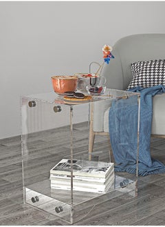 SMARTPOINTS Modern Design Clear Acrylic Home Decor Display Nightstand/Decorative End Table/Bedside Tables (Clear) - Flat Packed  - Image 1