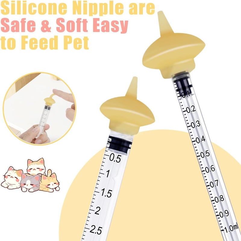 Xuanda Mini Pet Feeding Bottle and Syringes with Nipples for Small Cat Dog Animals (Model 4) - Image 5