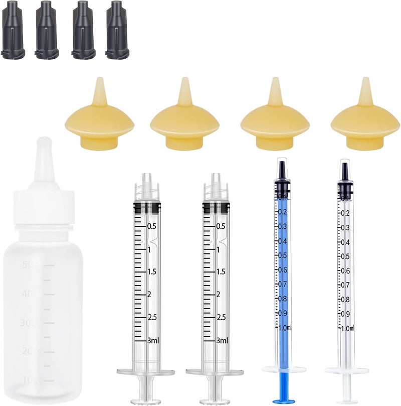 Xuanda Mini Pet Feeding Bottle and Syringes with Nipples for Small Cat Dog Animals (Model 4) - Image 1