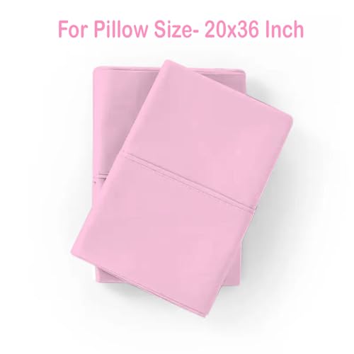 AVI Pure Cotton 144 TC Solid Pillow Cover, Set of 2 Pillow Covers, California King Size Pillowcase, Pillow Covers with Envelope Closure, (20x36 inch, Pink) - Image 5