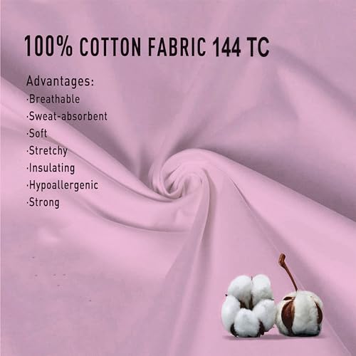 AVI Pure Cotton 144 TC Solid Pillow Cover, Set of 2 Pillow Covers, California King Size Pillowcase, Pillow Covers with Envelope Closure, (20x36 inch, Pink) - Image 3