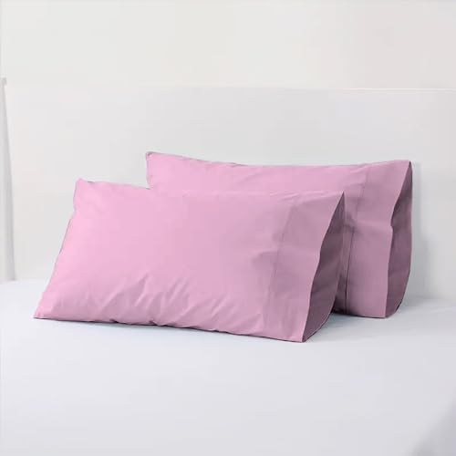 AVI Pure Cotton 144 TC Solid Pillow Cover, Set of 2 Pillow Covers, California King Size Pillowcase, Pillow Covers with Envelope Closure, (20x36 inch, Pink) - Image 2