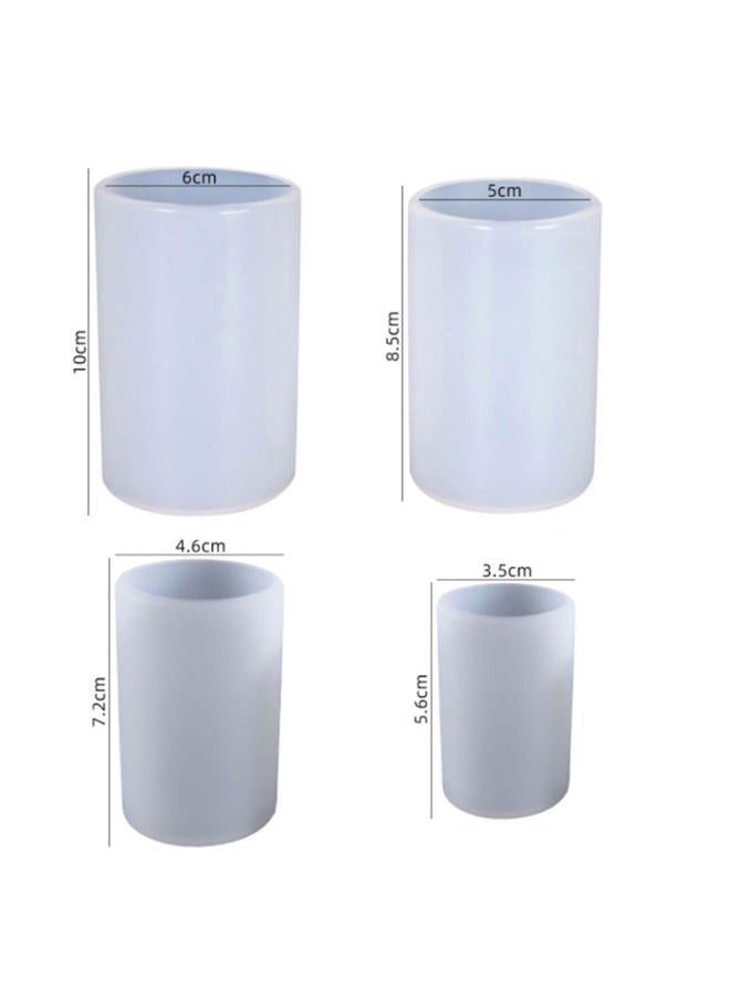EVERELAM 4 Pack Cylinder Mold Pillar Candle Mold Bottle Candle Mold 3D Mold Flower Candle Mold Silicone Mold for Resin Cake Mold Clay Resin Making Molds Candle Making Molds Craft Supplies - Image 2
