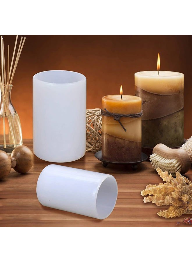 EVERELAM 4 Pack Cylinder Mold Pillar Candle Mold Bottle Candle Mold 3D Mold Flower Candle Mold Silicone Mold for Resin Cake Mold Clay Resin Making Molds Candle Making Molds Craft Supplies - Image 1