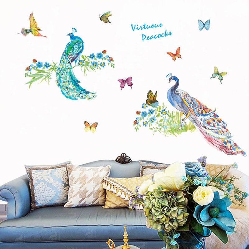 1Pc Art Wall Sticker Delicate Pattern Wall Decal Removable Sticker Background Decoration for Study Office Living Room - Image 4