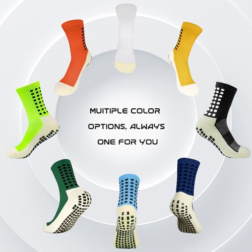 Yufree 4 Pairs Mens Grip Soccer Socks Non Slip Grippy Women Socks for Football Basketball Sports - Image 4