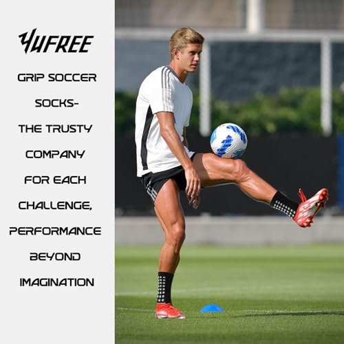 Yufree 4 Pairs Mens Grip Soccer Socks Non Slip Grippy Women Socks for Football Basketball Sports - Image 3