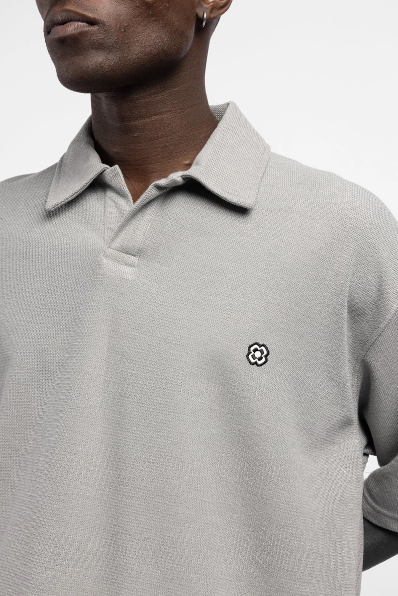 Catch Minimalist Embroidered Polo Collar T-Shirt