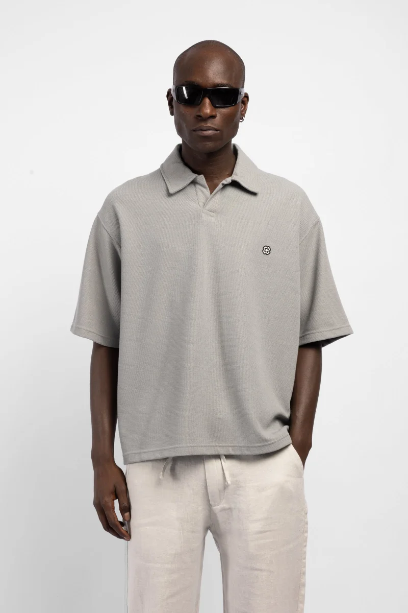 Catch Minimalist Embroidered Polo Collar T-Shirt