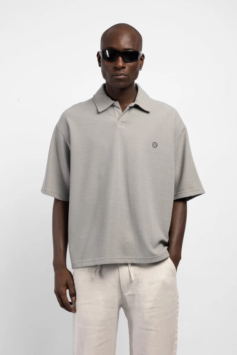 Catch Minimalist Embroidered Polo Collar T-Shirt