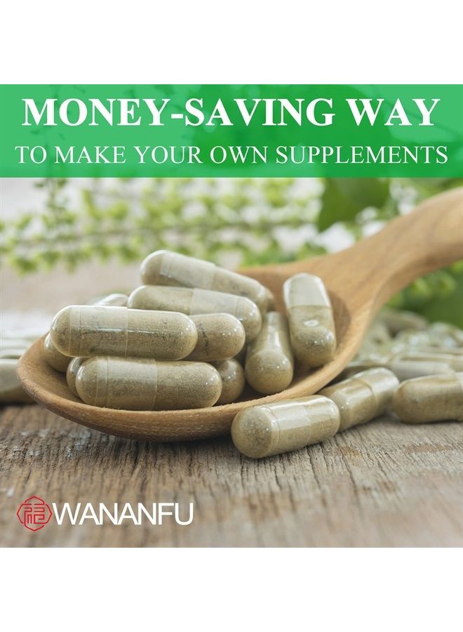 wananfu Size 00 Empty Capsules Vegetarian (100 Count) Bundle with Micro Lab Spoon, Clear Fillable Veggie Pill Capsules 00 for Making Your Own Supplements - Image 4