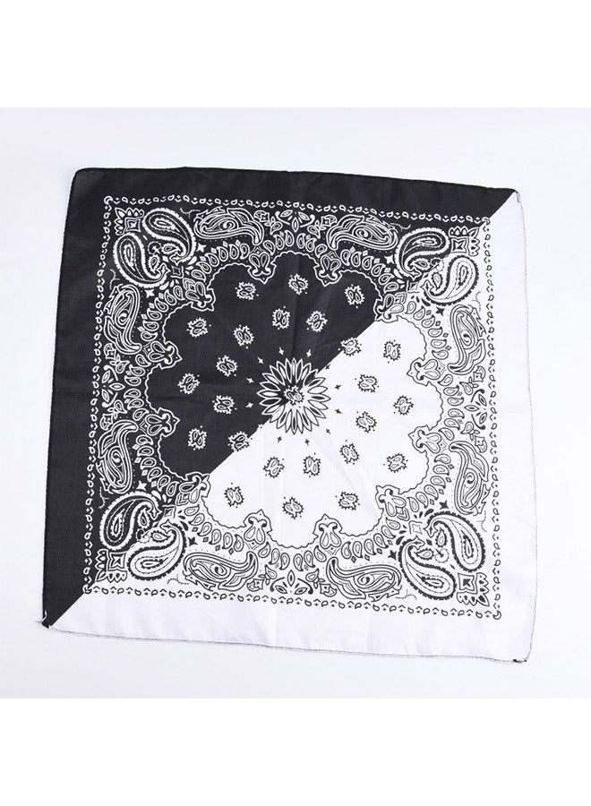 2 Piece Cotton Hip Hop Double Bug Cashew Flower Square Towel Breathable Sweat Street Dance Printed Headscarf  54x54cm - Image 5